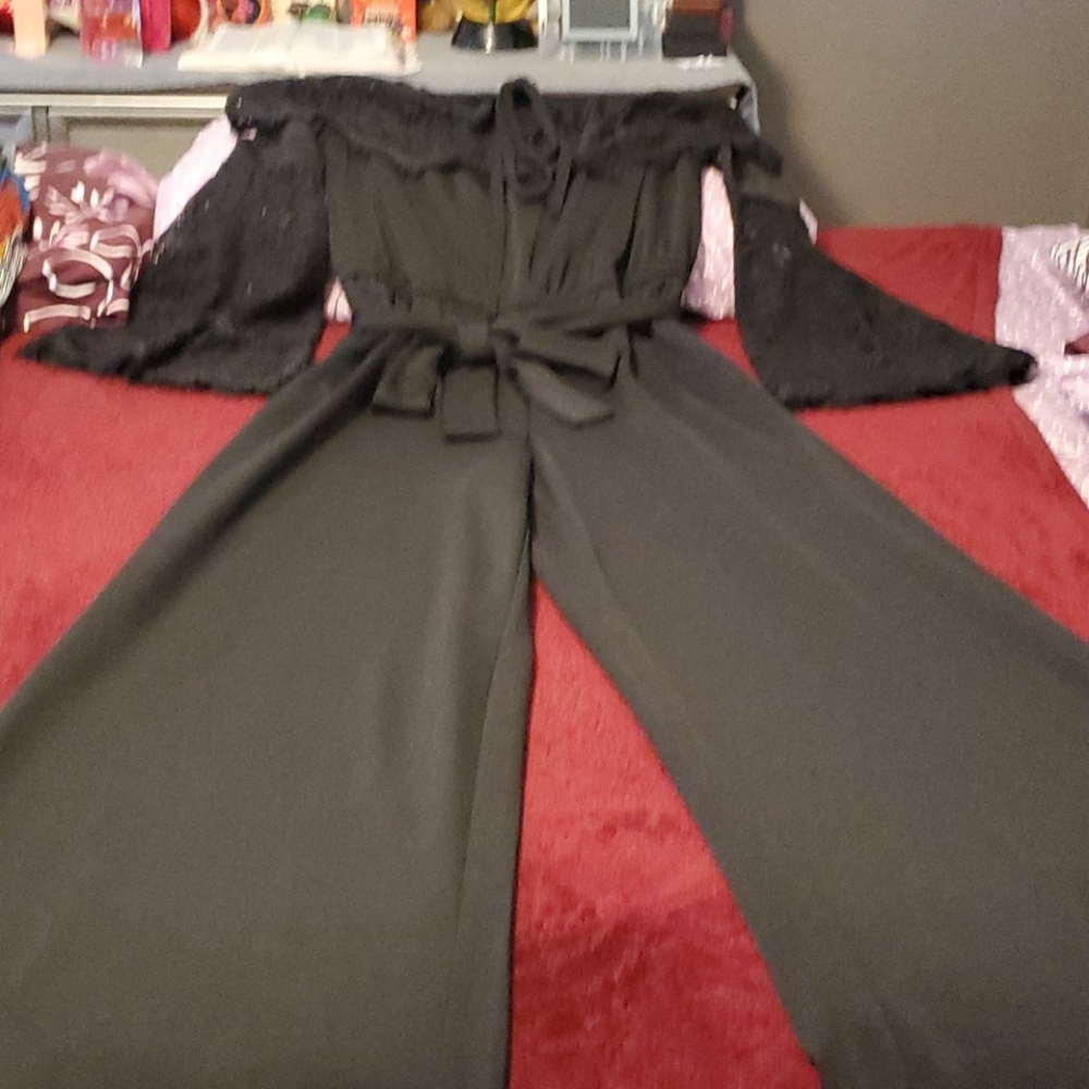 Black lace jump suit